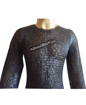 8 mm Dome Riveted Chain Mail Hauberk Solid Ring Chest 48